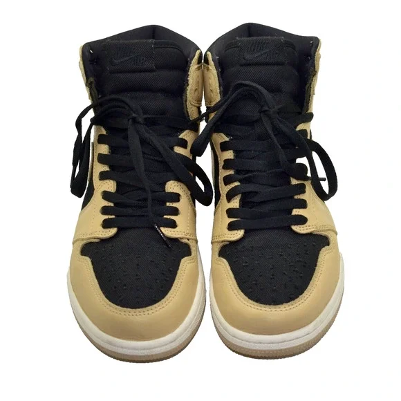 B2 Auth NIKE AIR JORDAN 1 Retro Hi OG Heirloom Tan Black Shoes 555088-202 Size 9